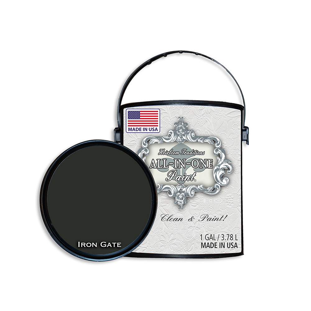 ALL-IN-ONE Paint by Heirloom Traditions – Iron Gate (Black) – 128 Fl Oz
