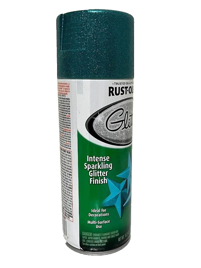 Rust-Oleum Glitter Turquoise Green Spray Paint 10.25 oz Intense Sparkling