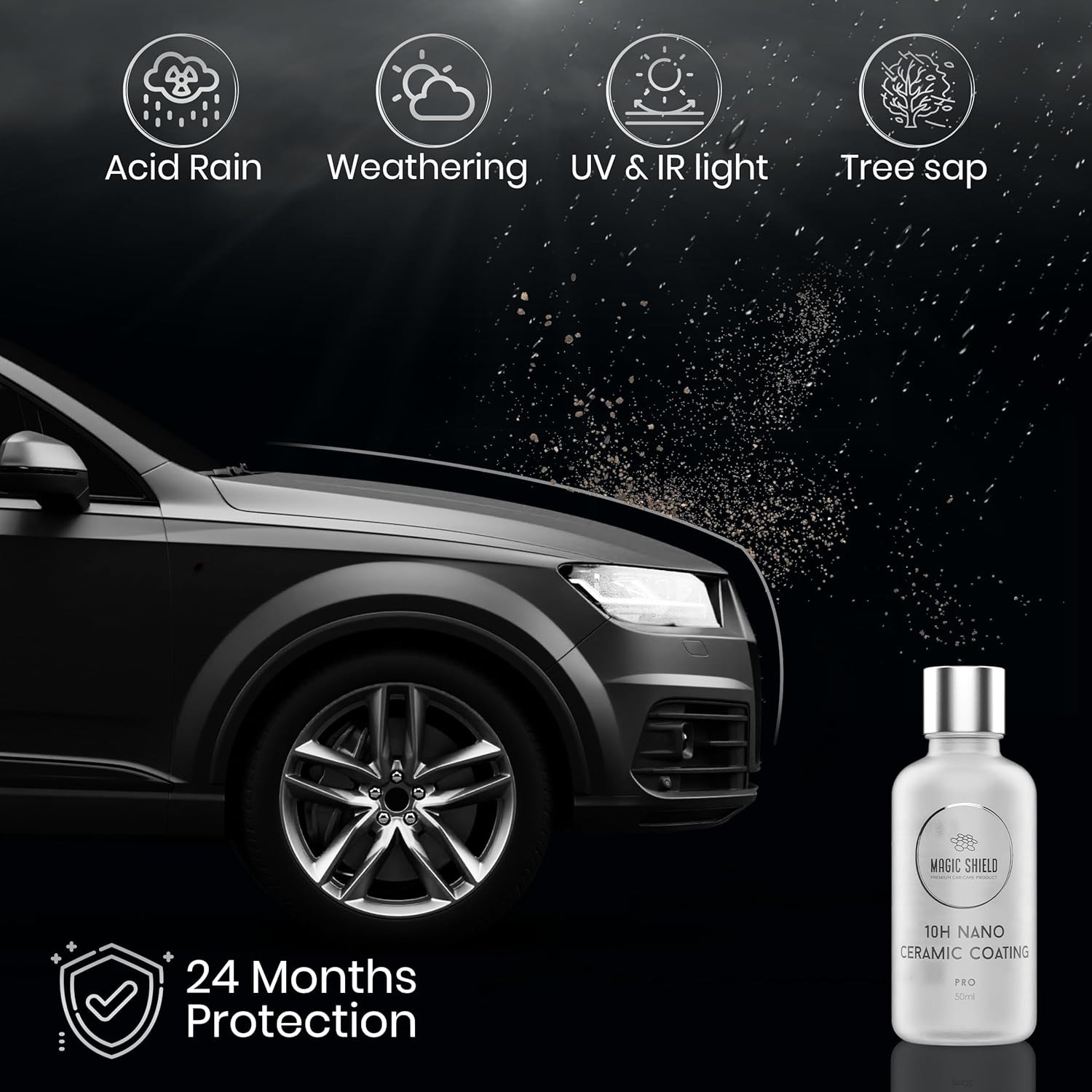 Ceramic Coating PRO 10H – Self-Healing | Long Lasting for 2 Cars+ | Advanced Sio