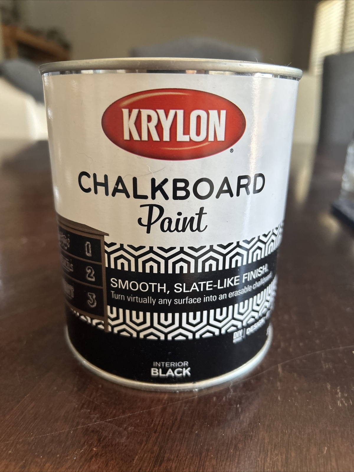 Krylon Interior Chalkboard Paint Smooth Slate Like Finish Black 1qt Diy Erasable