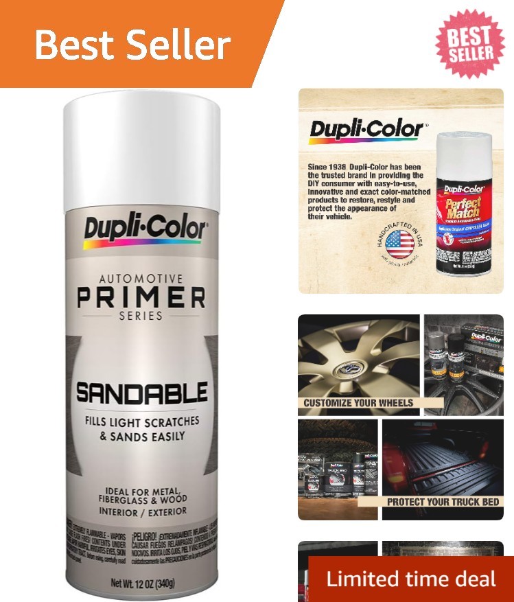Versatile White Sandable Primer Spray – 12 oz. for Interior and Exterior Use