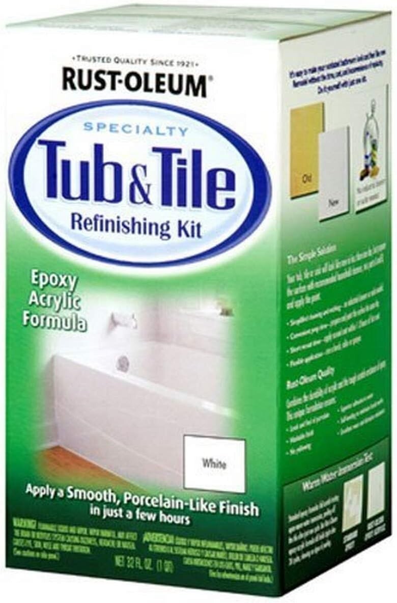 7860519 Tub and Tile Refinishing 2-Part Kit, White 32 Fl Oz (Pack of 1)