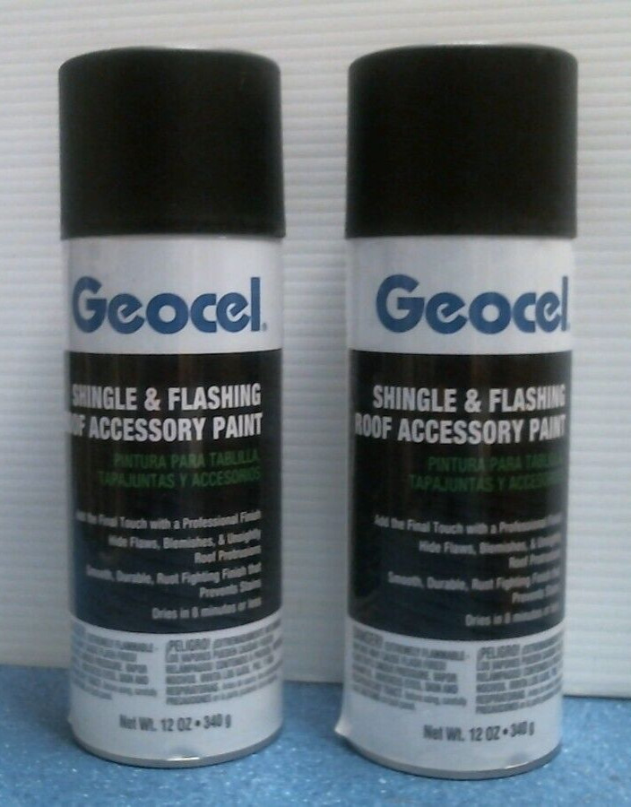 Geocel Shingle & Flashing Roof Accessory Paint 12 oz. Ea. LOT OF 2(91132)FS