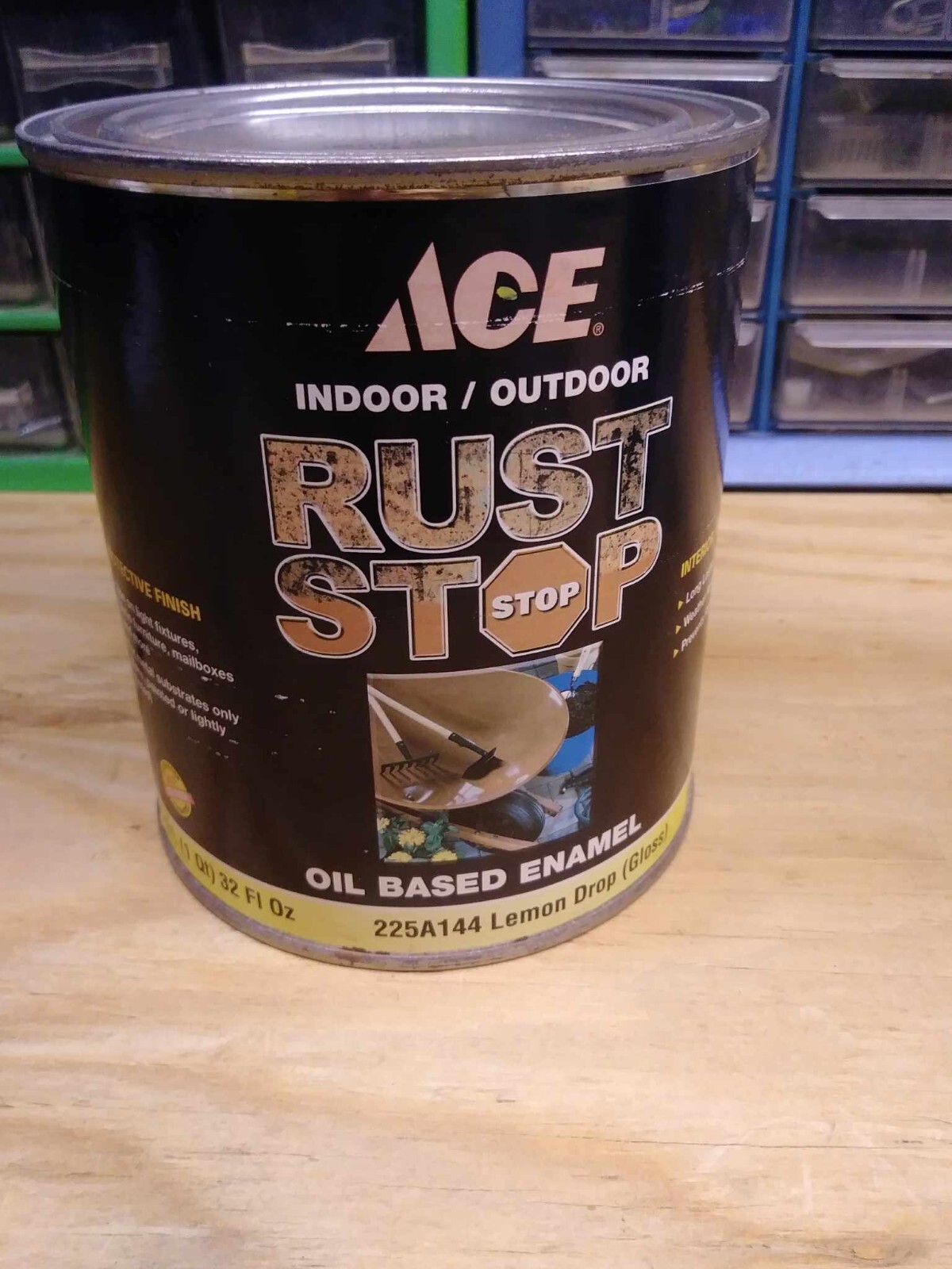 ACE RUST STOP Protective Enamel Paint Stops Rust, 32-Ounce, Lemon Drop Yellow