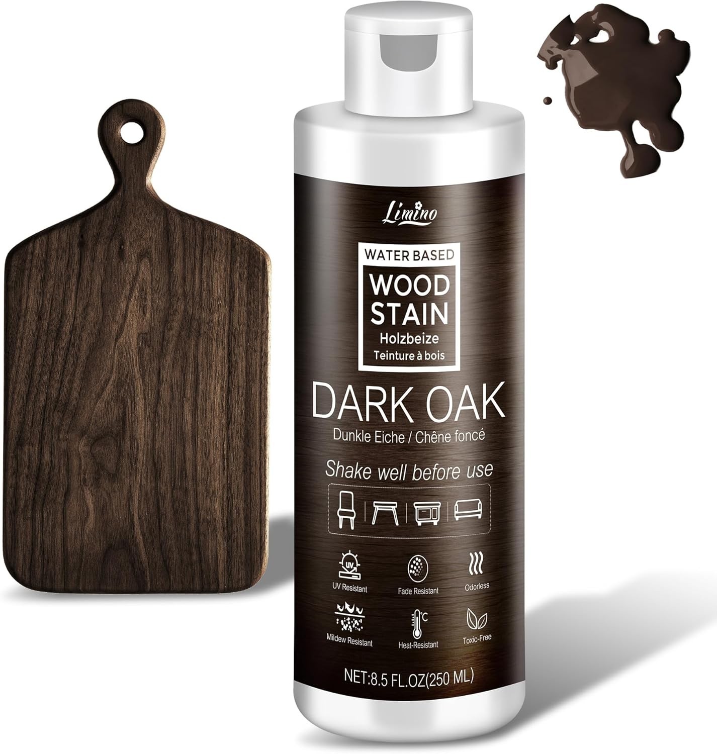 Water Based Wood Stain Dark Oak Wood Varnish Indoor ＆ Outdoor Furniture Wardrobe