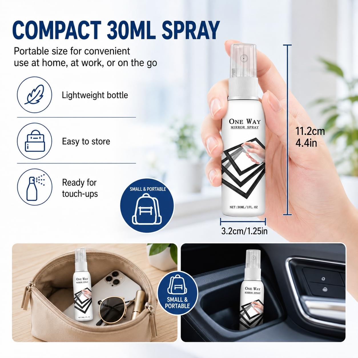 2 PC Reflective Window Spray For Home & Car, 30 ML Glass Reflective Coating Spra