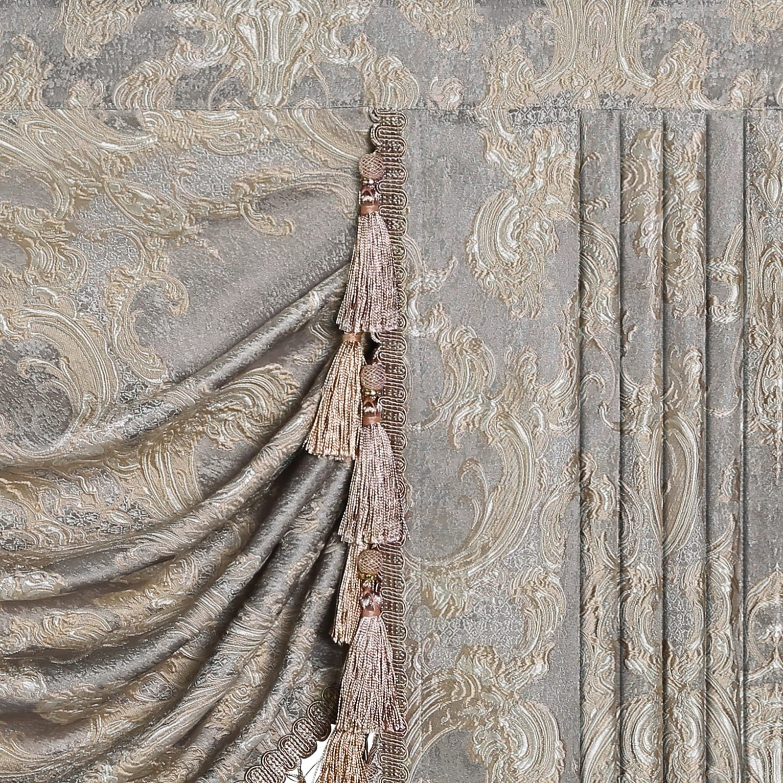 Loom and Mill Luxury Waterfall Valances for Windows, Jacquard Thick Swag Wate…