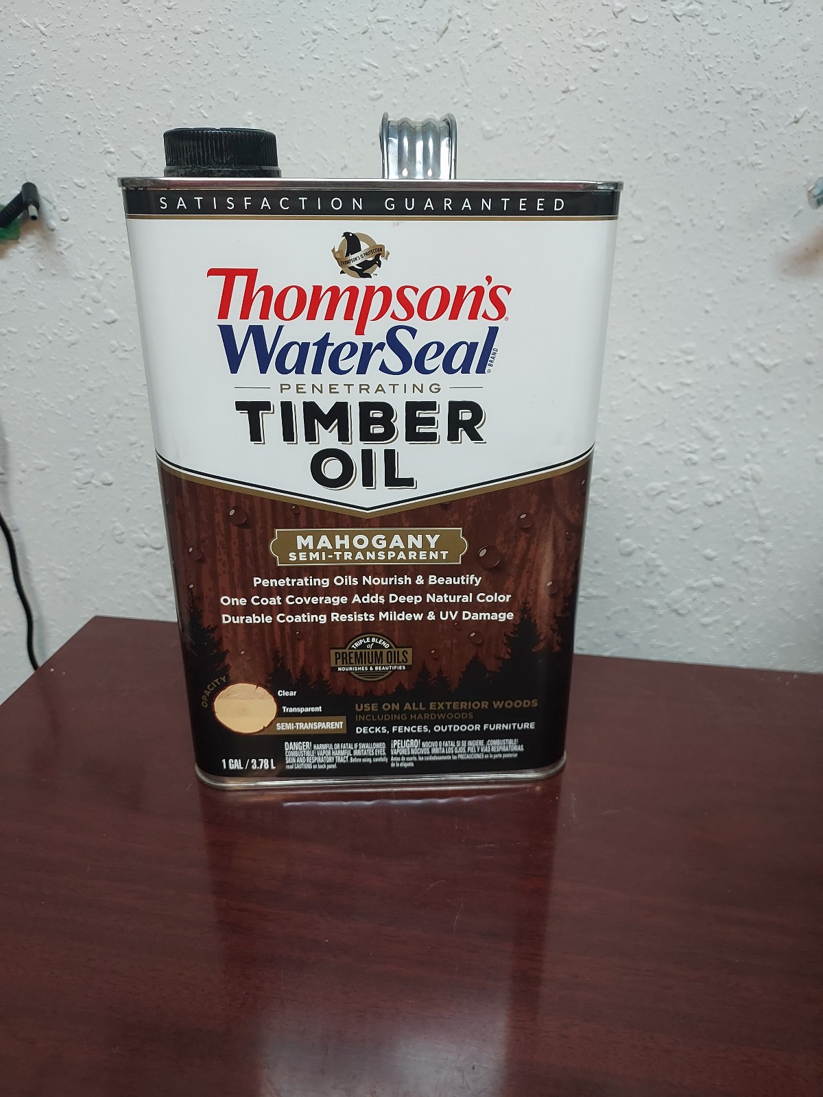 1 Gal Thompson’s WaterSeal Timber Oil Mahogany Semi Transparent TH.048851-16