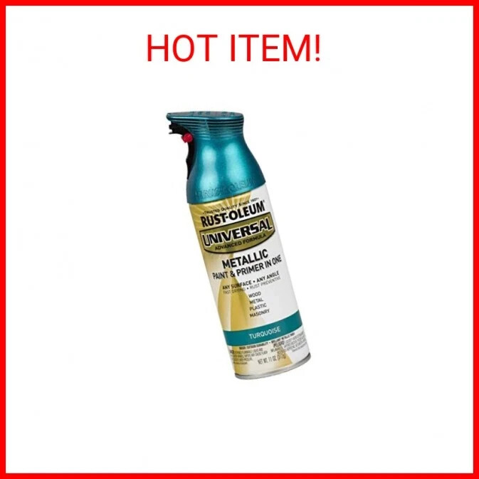 Rust Oleum 330480 Universal All Surface Metallic Spray Paint 11 Oz Turquoise