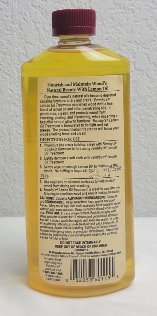 Formby’s Penetrating Lemon Oil Treatment Large 16 fl Oz Bottle.