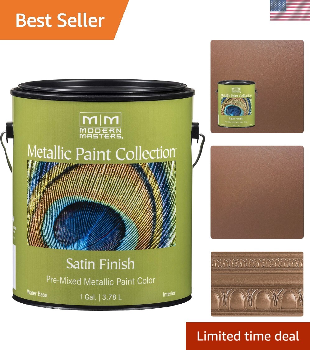 1 gal ME204 Antique Bronze Metallic Paint Collection, Satin Water-Based Decor…