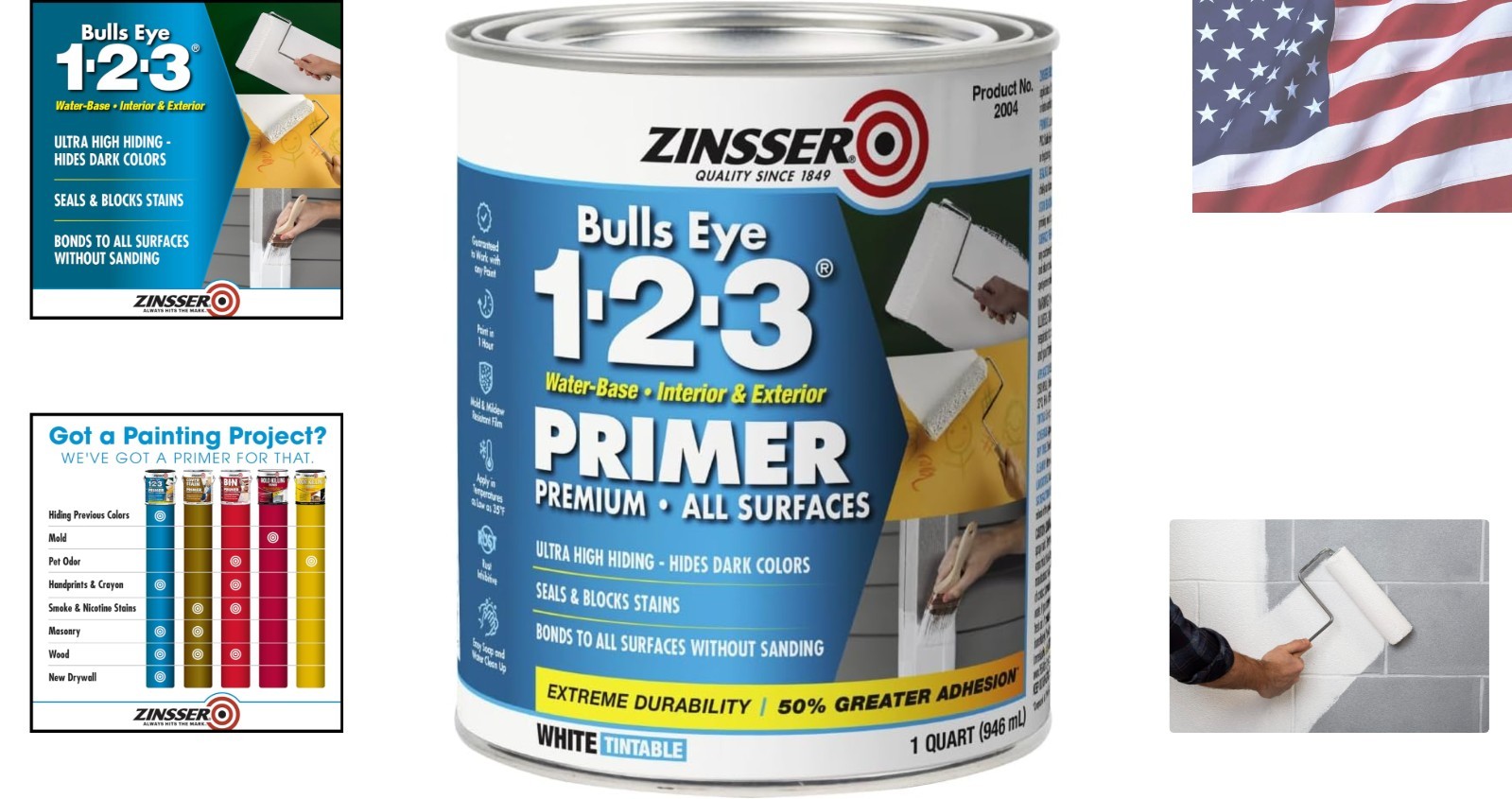 1 Quart Bulls Eye Primer & Sealer – Stain Blocker for Interior/Exterior