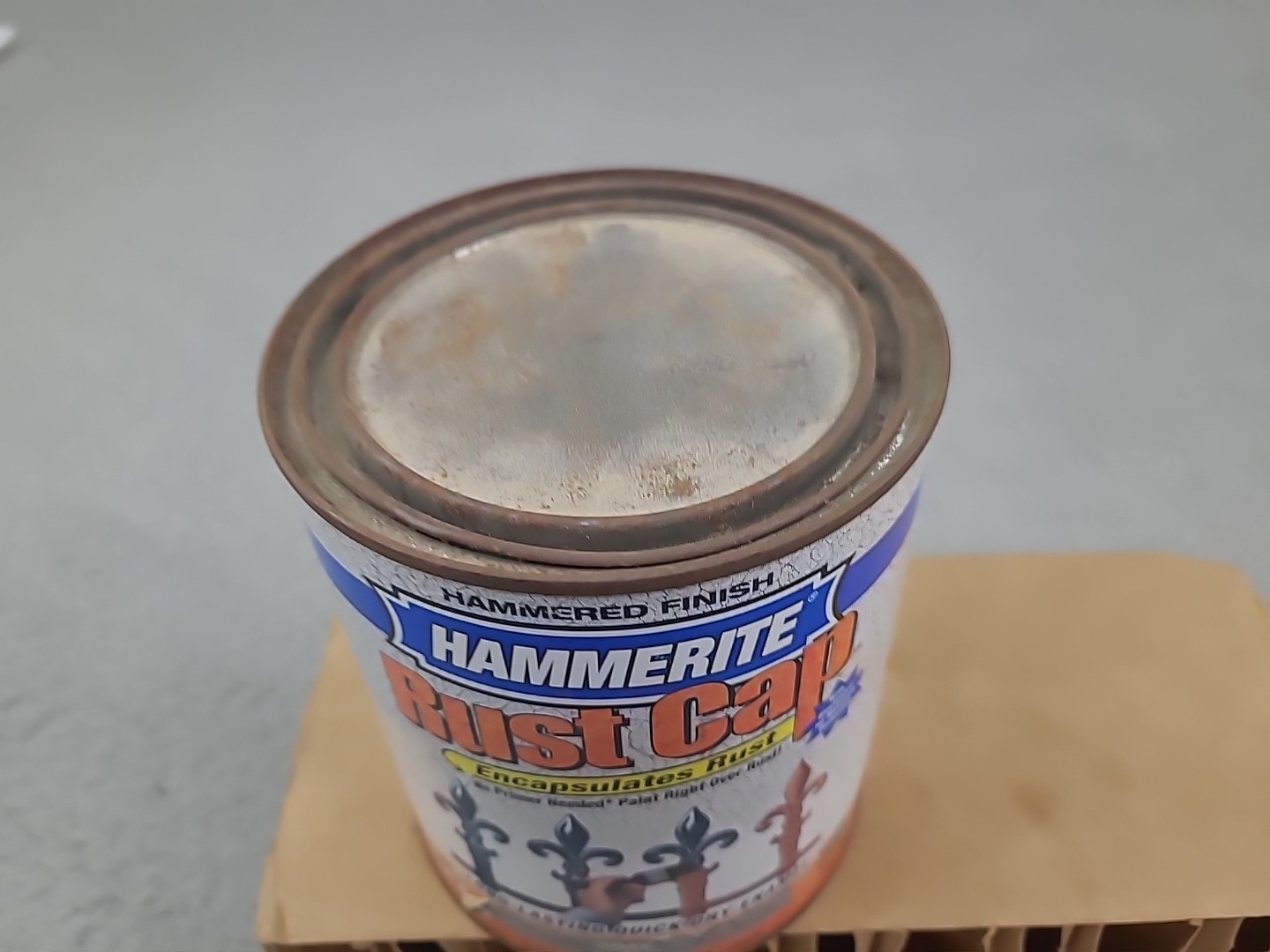 1x Hammerite Rust Cap GRAY Hammered Finish Metal Paint & Primer 1 Quart Can