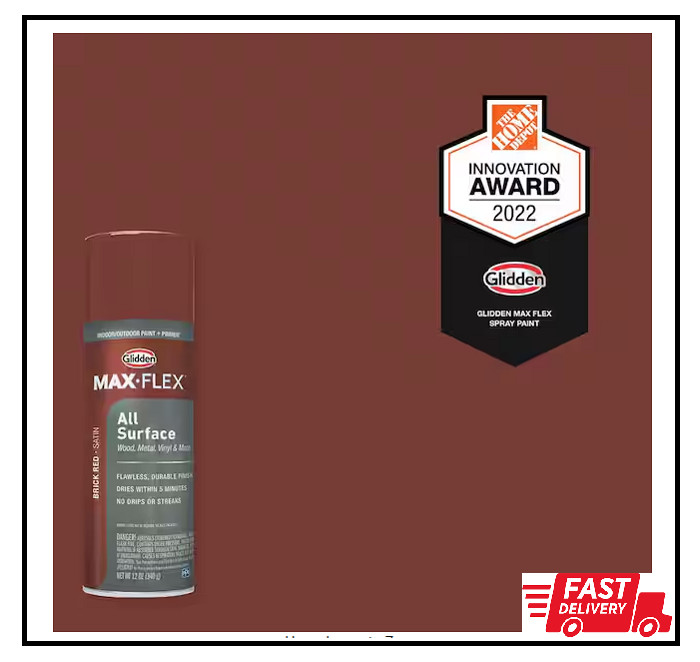 12 Oz. Satin Brick Red Interior/Exterior All Surface Spray Paint and Primer