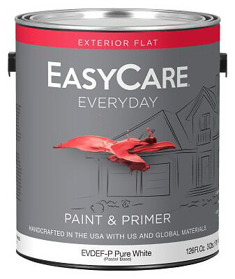 EasyCare EVDEFP-GL Everyday Exterior Latex Paint, Flat, Pastel Base, Gallon –