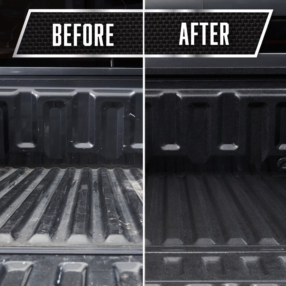 Automotive Truck Bed Liner Coating Spray Paint, 1 Quart, Black Finish