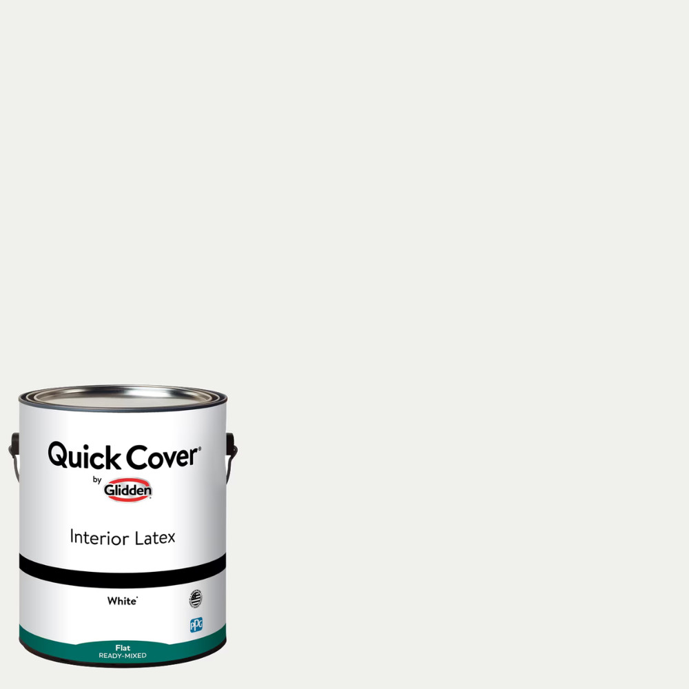 3Pack Glidden Quick Cover Interior Latex Paint, Flat White, 1 Gallon, Wall Paint