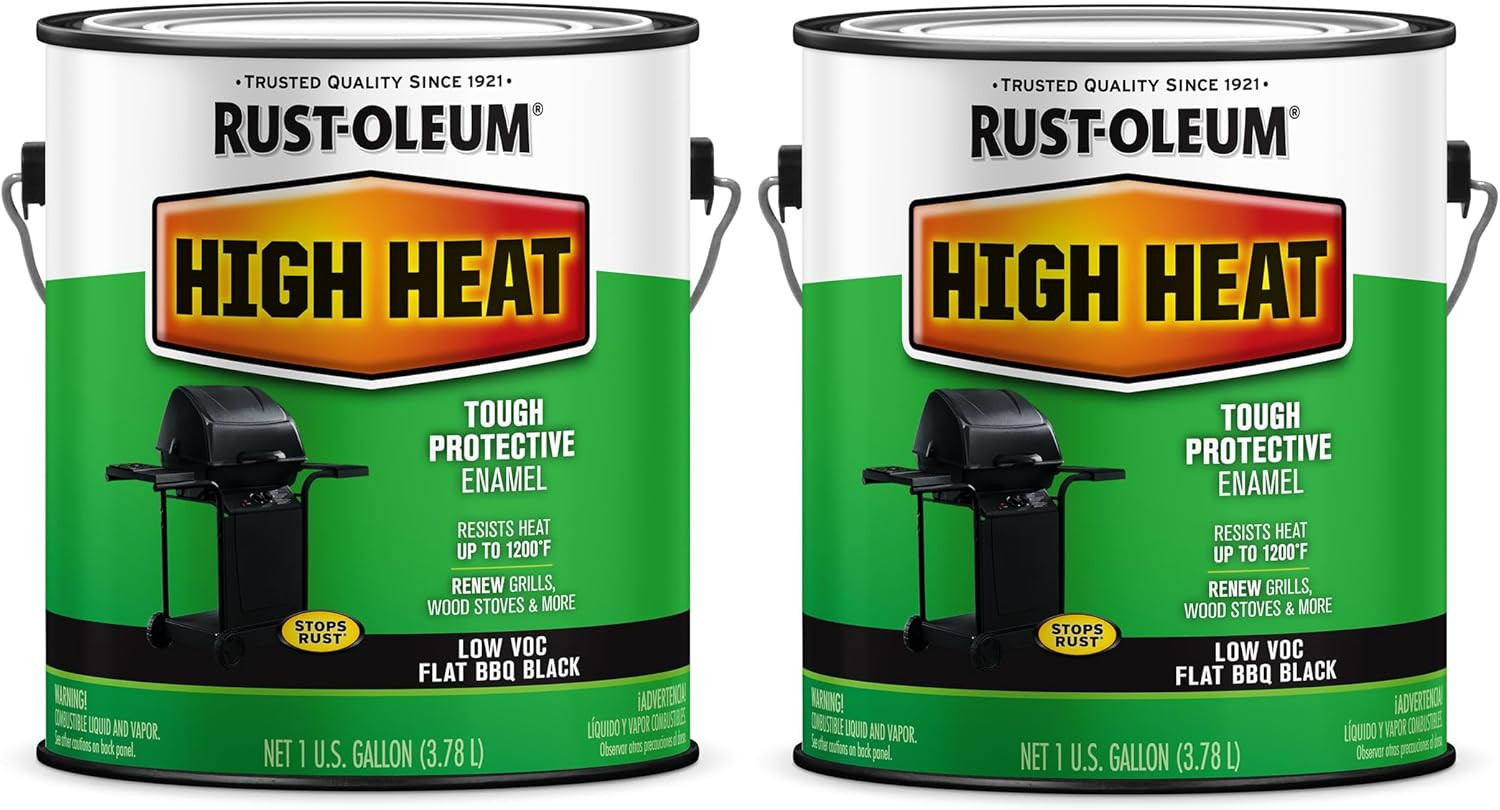 High Heat BBQ Black Enamel Paint – 2 Pack, Low VOC, Gallon Size