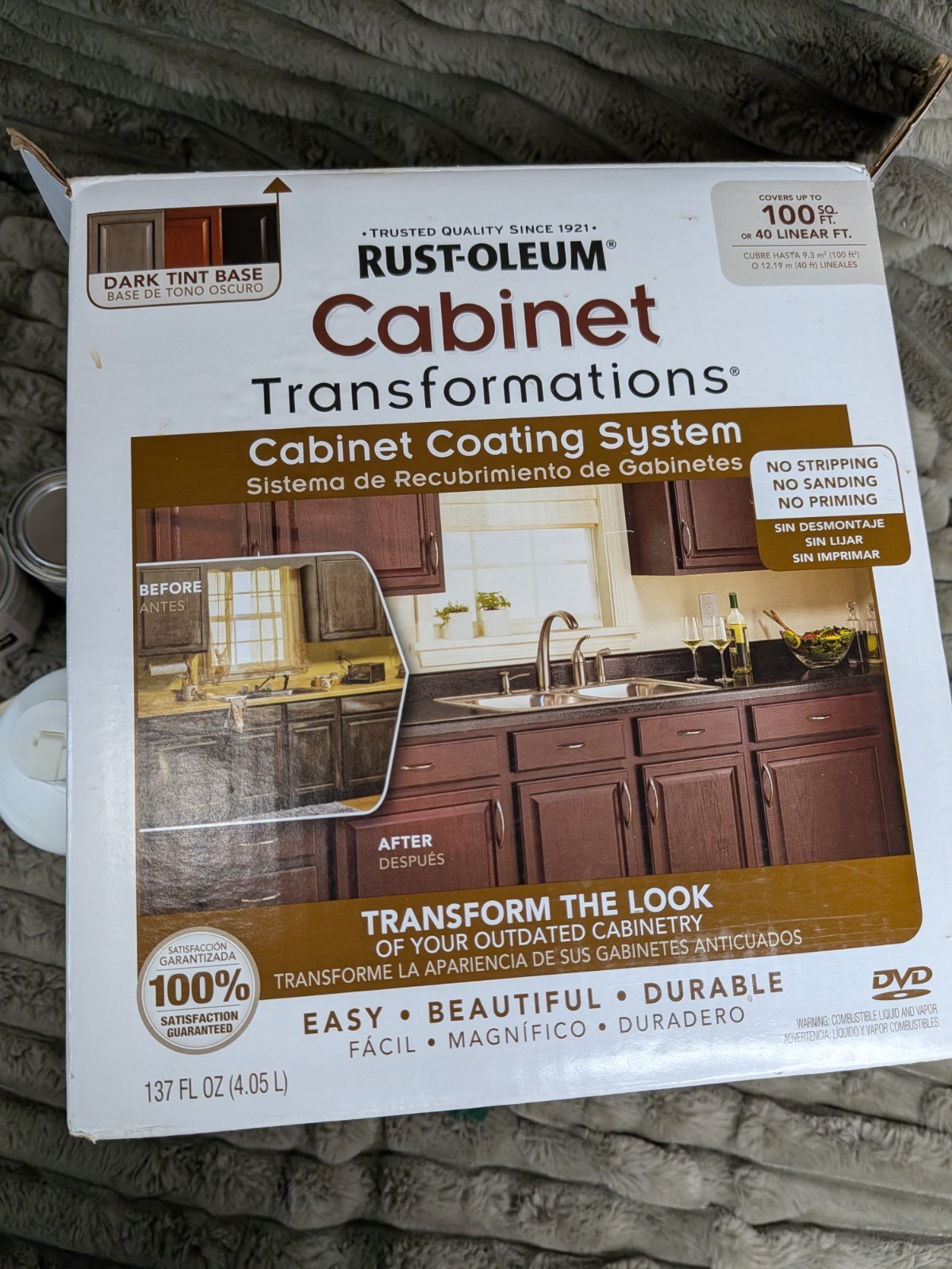 Cabinet Stain Kit DARK Rustic Rust-Oleum Transformations Coating Kit 258240