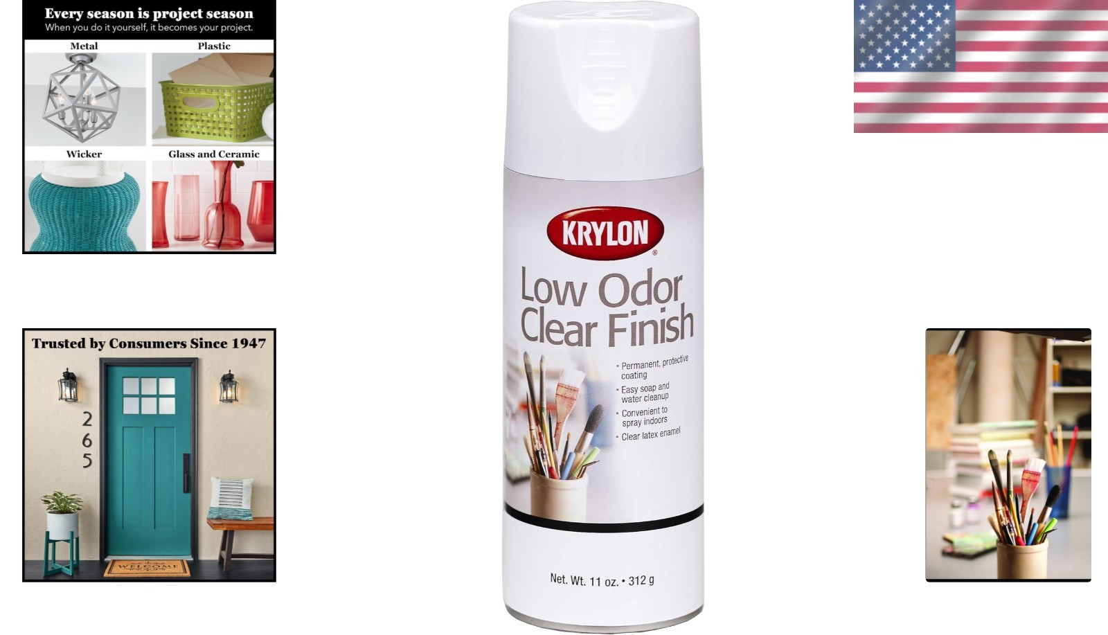 Low Odor 11-Ounce Clear Matte Finish Spray – Ideal for Crafts and Home Projects