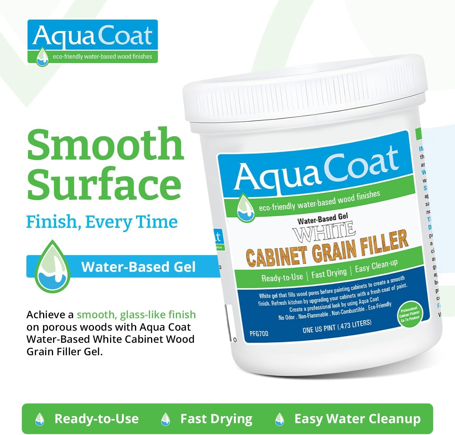 Water-Based White Cabinet Wood Grain FillerGel – Fast Drying, Low OdorWhite Wood