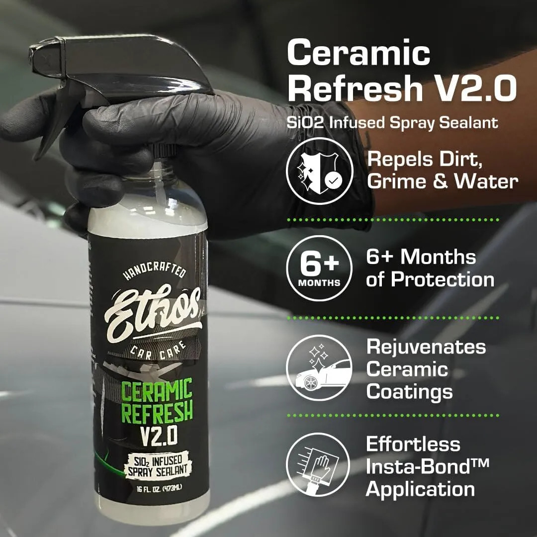 Ceramic Refresh Spray Coating Sealant Instant Gloss Paint Protection SiO2 Det…