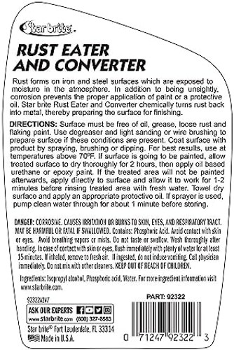Star brite Rust Eater & Converter – Chemically Converts Rust Into Steel