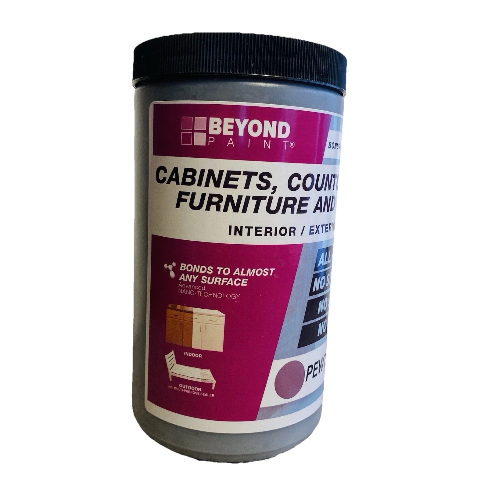 Beyond Paint Pewter 1 Quart All-In-One Cabinet Countertop Furniture Paint Matte