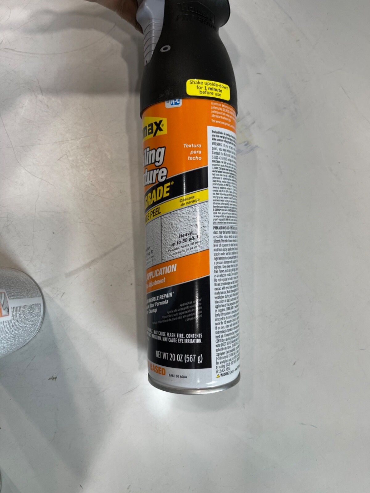 2x Homax Pro Grade CEILING TEXTURE 20 oz Flat White Orange Peel Vertical Apply