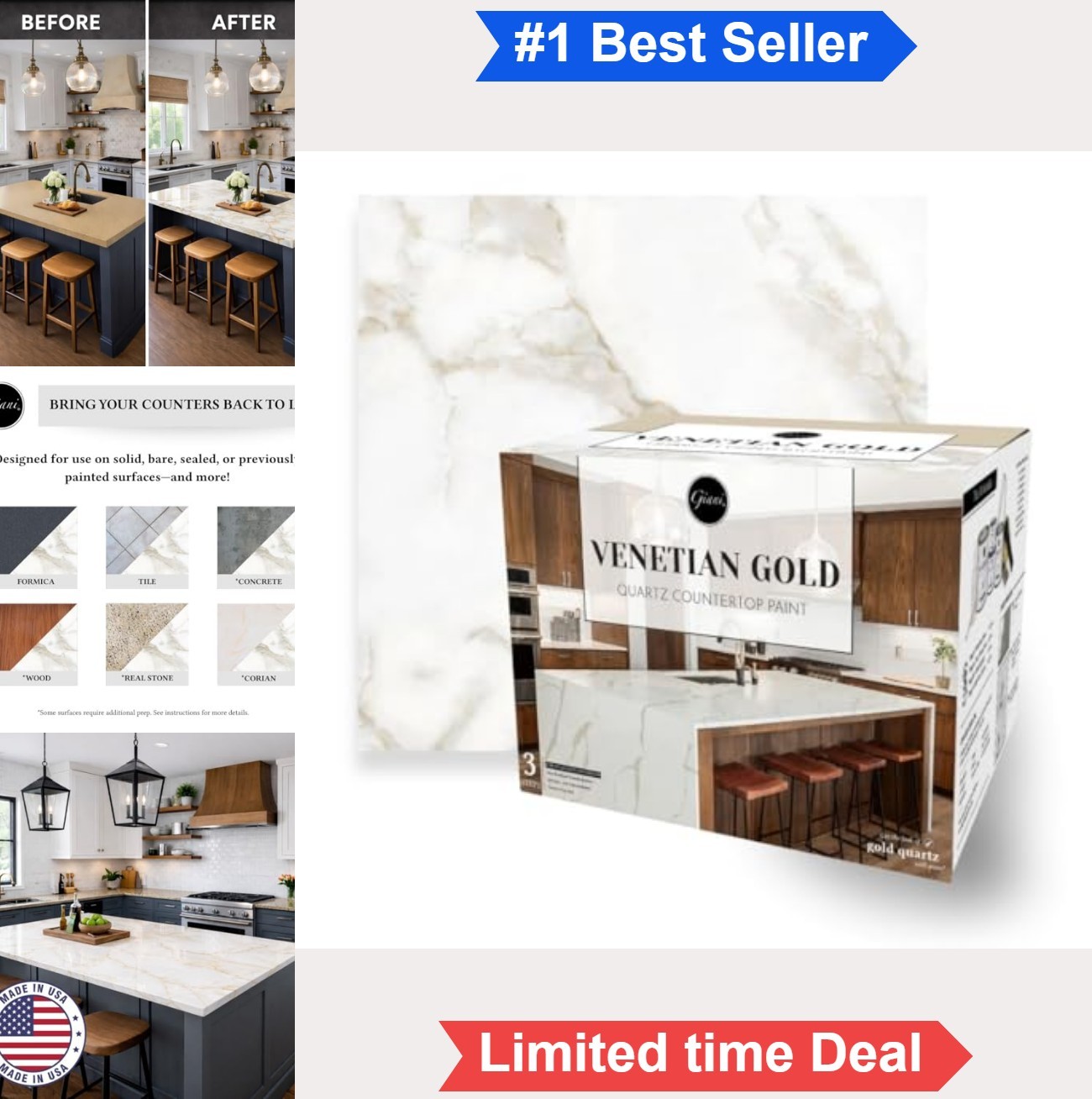 Countertop Paint Kit Epoxy Resin Topcoat Quartz Mineral Paint 35 Sq Ft DIY