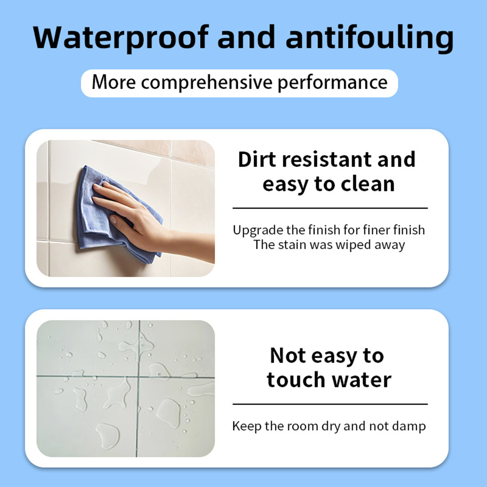 500g Multipurpose Bathroom Tile Paint Kit Water Based Quick-Dry Bath Refinishing