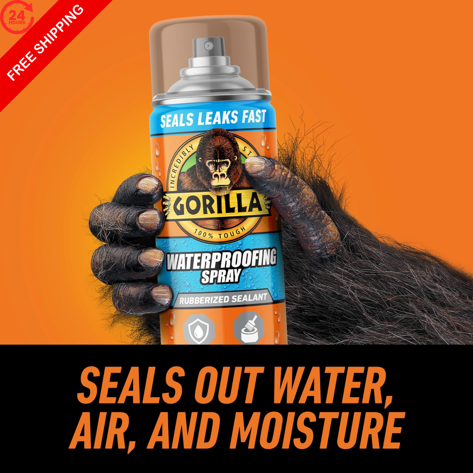 Gorilla Waterproofing Spray Clear, Flexible Rubberized 2 – Pack, Clear