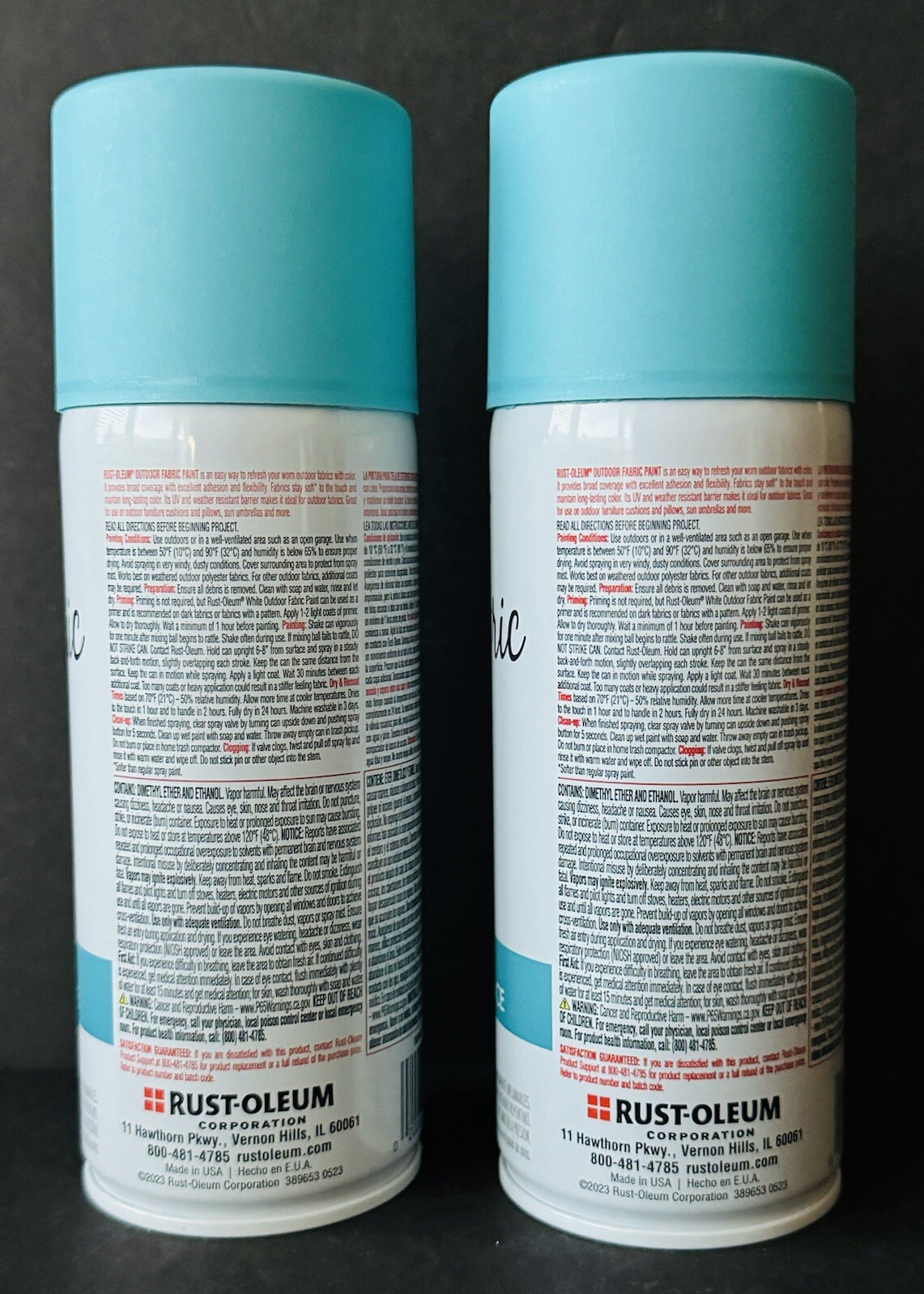 Rust-Oleum 358842 Outdoor Fabric Paint “TURQUOISE”, 12oz (2 Pack)