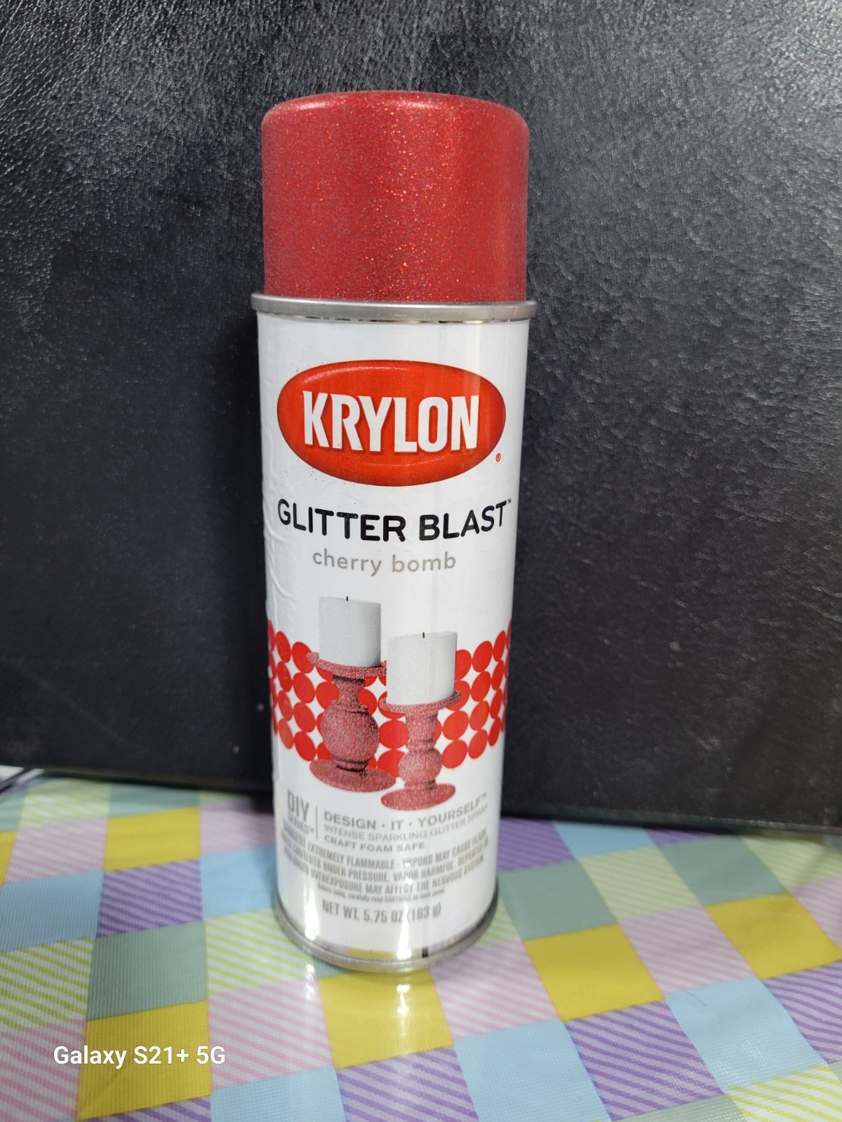 Krylon K03806A00 Glitter Blast Glitter Spray Paint Cherry Bomb Red, 5.75 oz