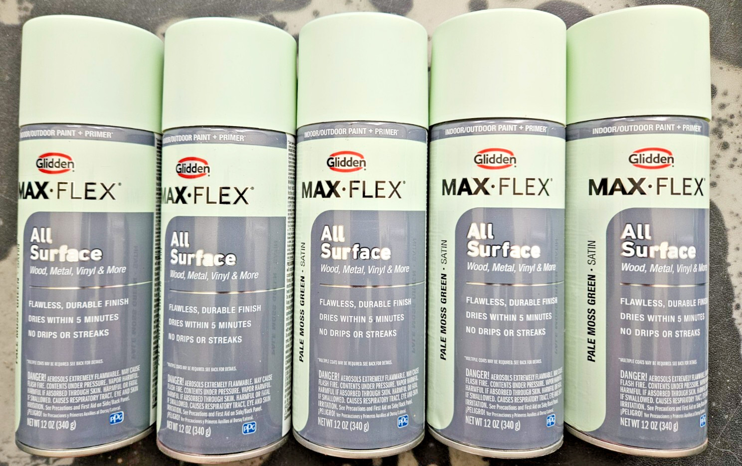 Glidden Satin Moss Green Interior/Exterior All Surface Spray Paint Primer 5 Pack