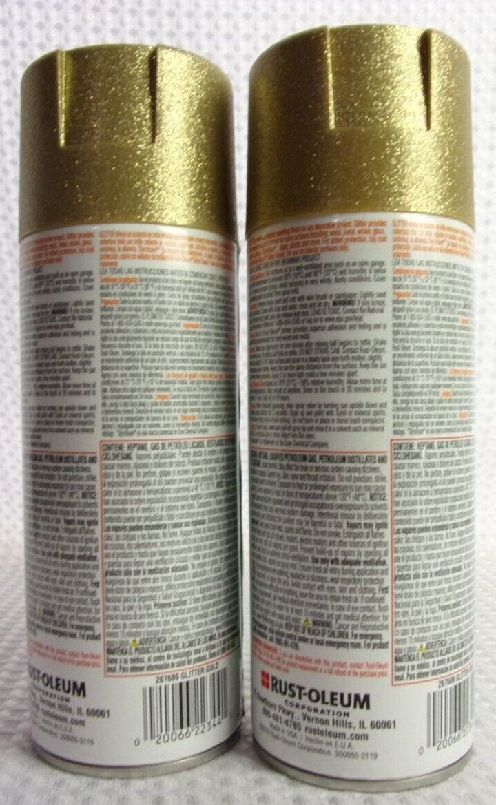 Rust-Oleum Specialty Glitter Intense Shimmer Gold Spray Paint 10.25Oz (2 pk) NEW