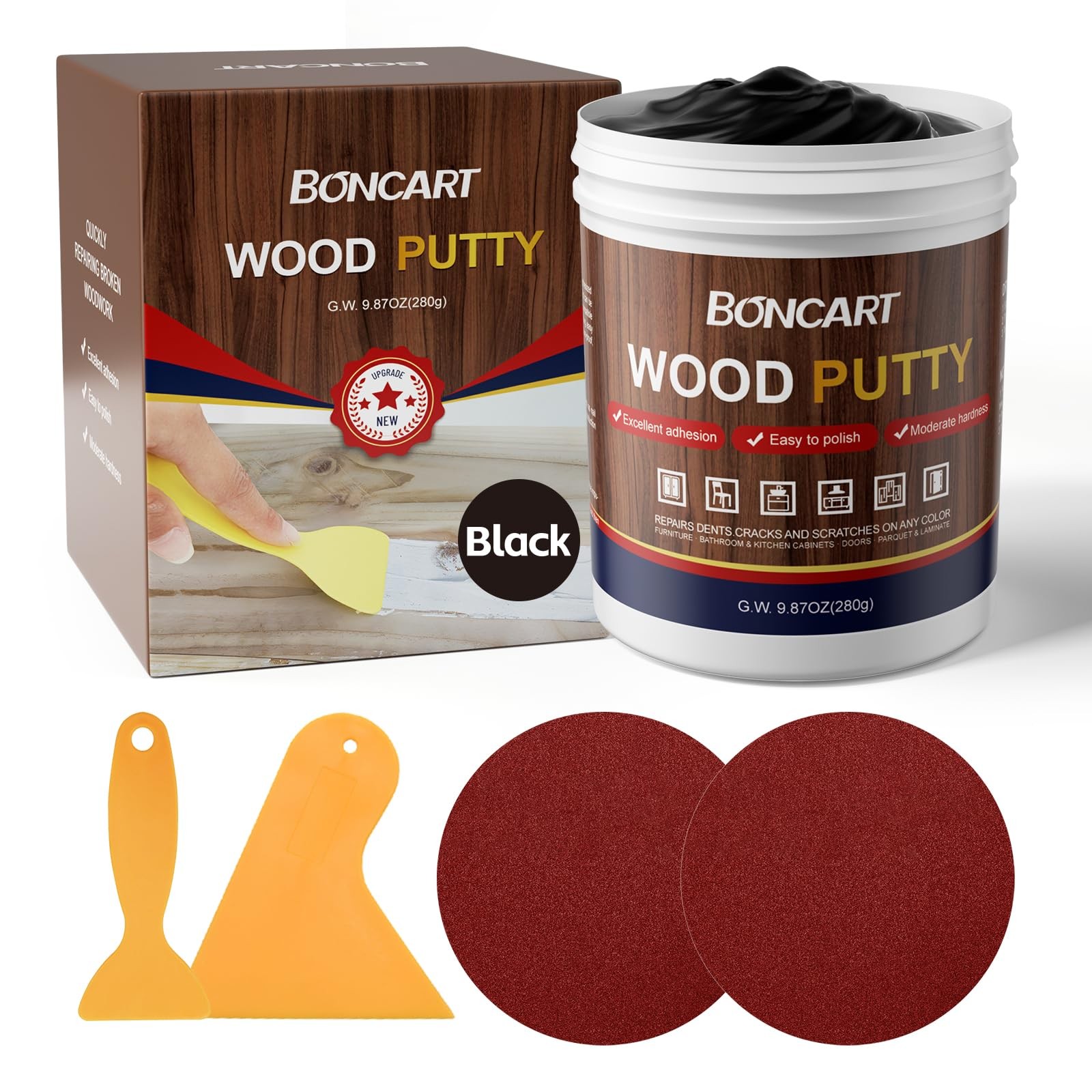 Boncart Black Wood Filler,Black Putty,Wood Filler