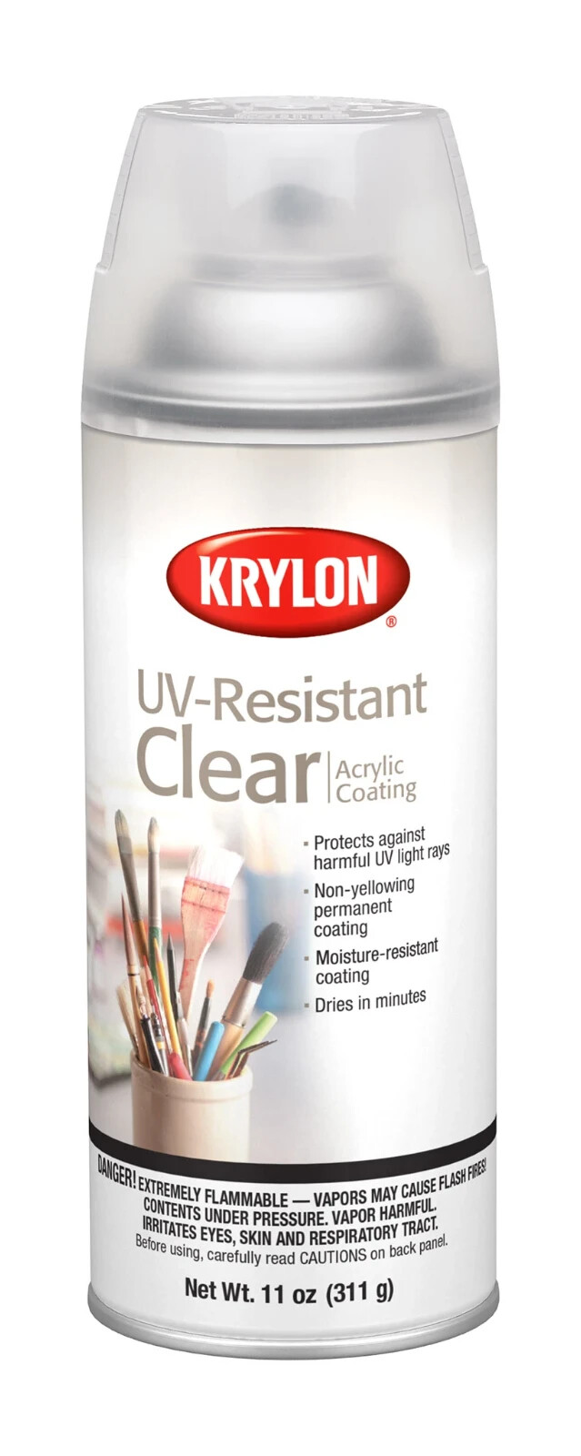 Krylon 1309 UV-Resistant Clear Acrylic Coating Spray Paint, Matte, 11 Ounces