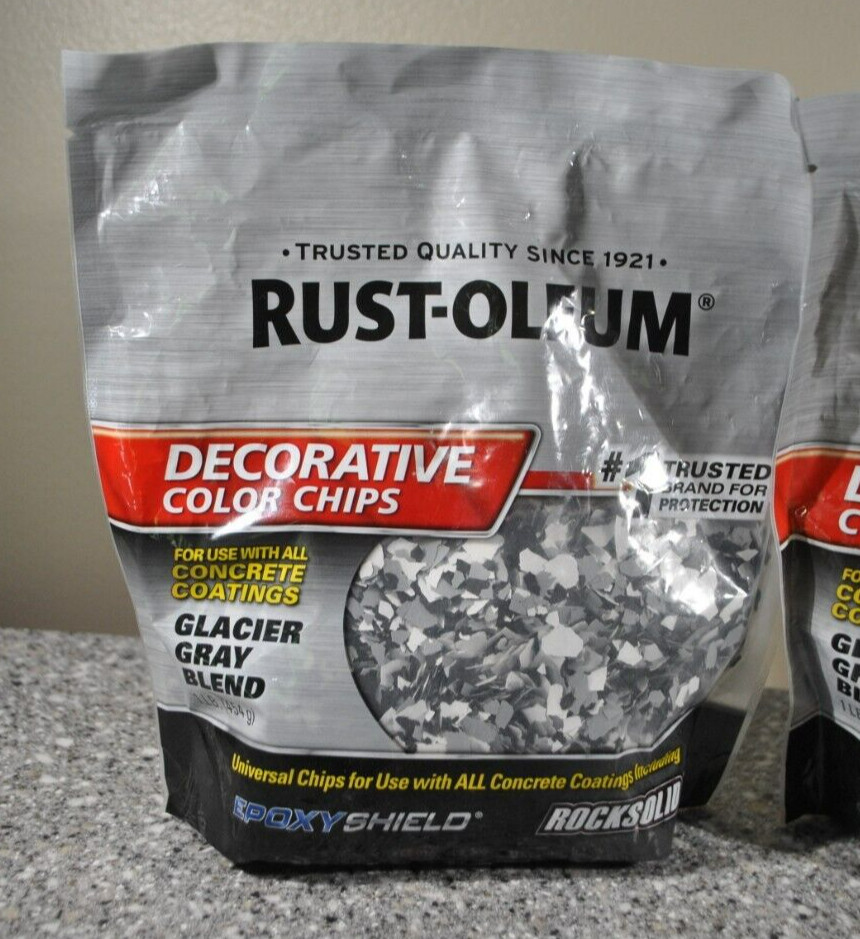 2~Rust-Oleum 312449 Decorative Color Chips Glacier Gray Blend 1 lb/each New
