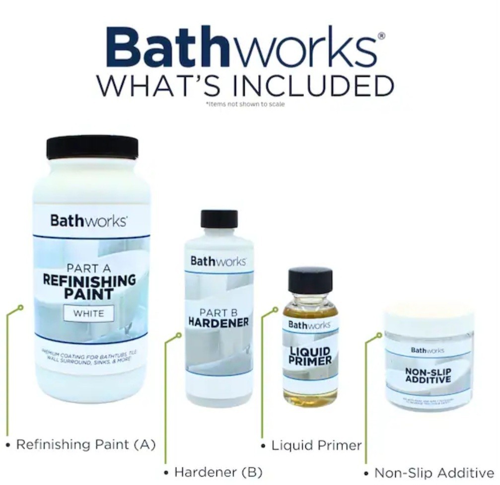 Bathworks Roll-On Refinishing Kit Almond Gloss for Tile, Wall, Ceramic, 120 ft²