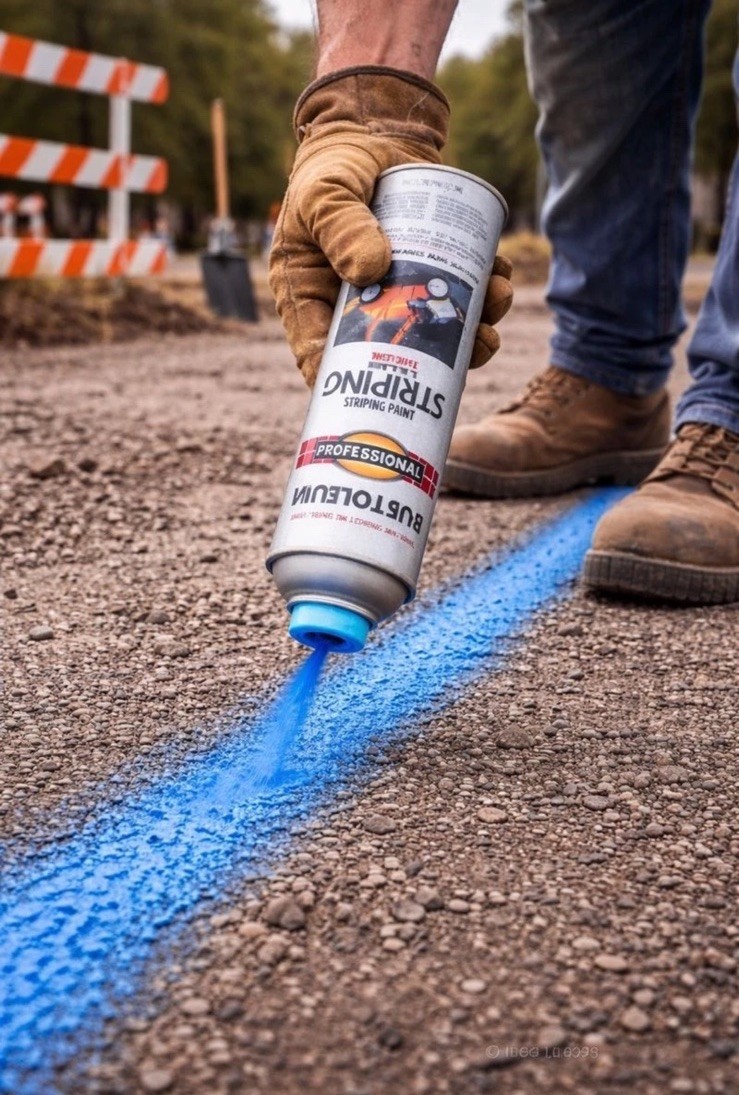 Blue Rust-Oleum Professional Inverted Striping Paint Spray-2526838 18 oz