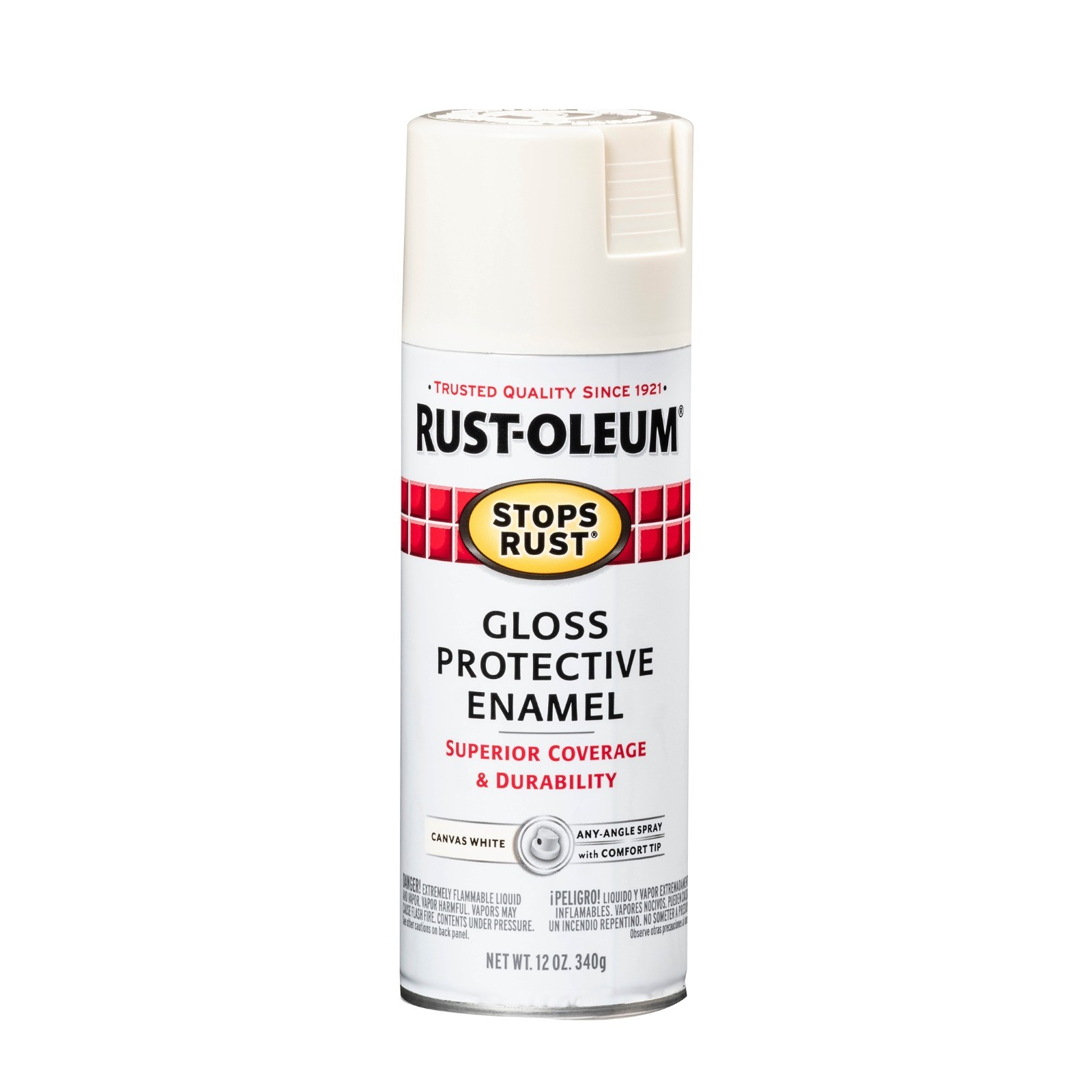 6 Pack, Canvas White, Stops Rust Gloss Protective Enamel Spray Paint, 12 oz