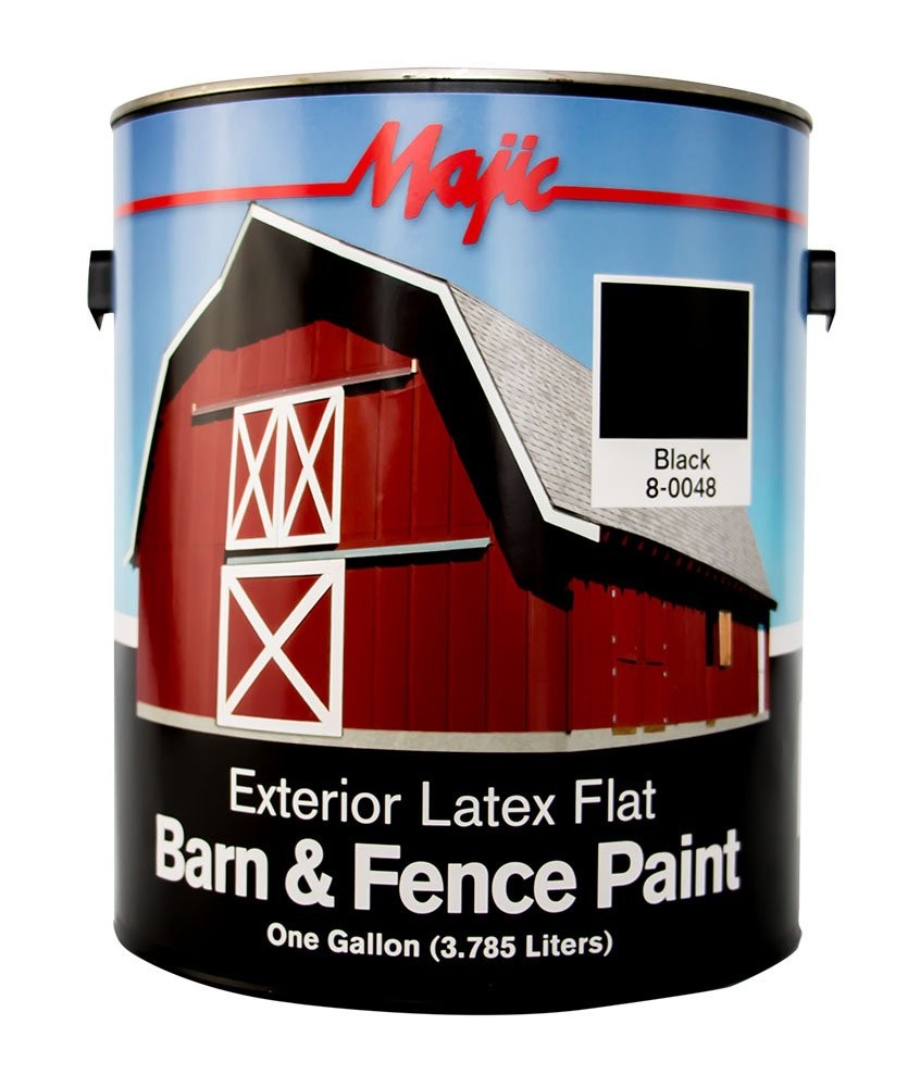 Paints 8-0048-1 Latex Flat Barn & Fence Paint, 1-Gallon, Black