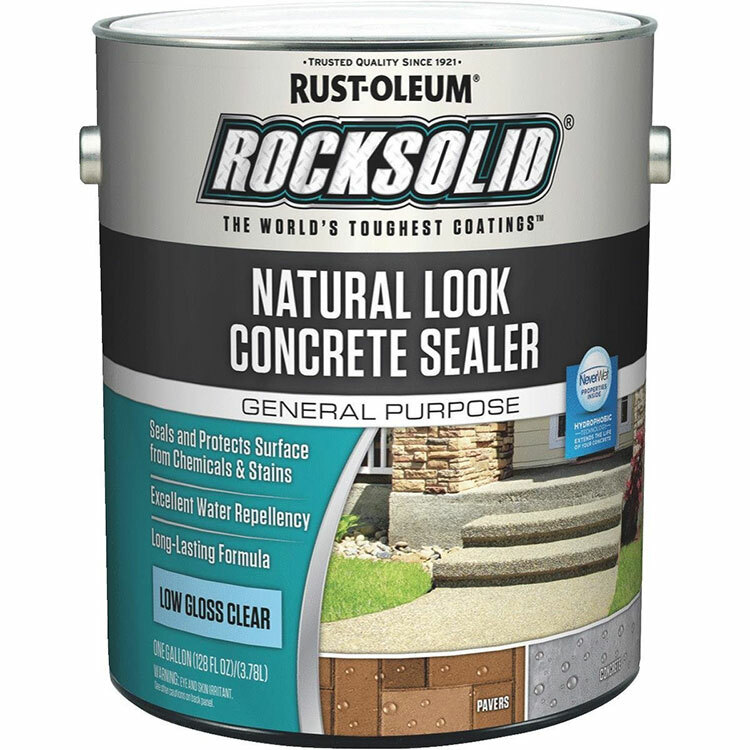 Rust-Oleum 317928 Rocksolid Natural Look Concrete Sealer Low Gloss Clear gal