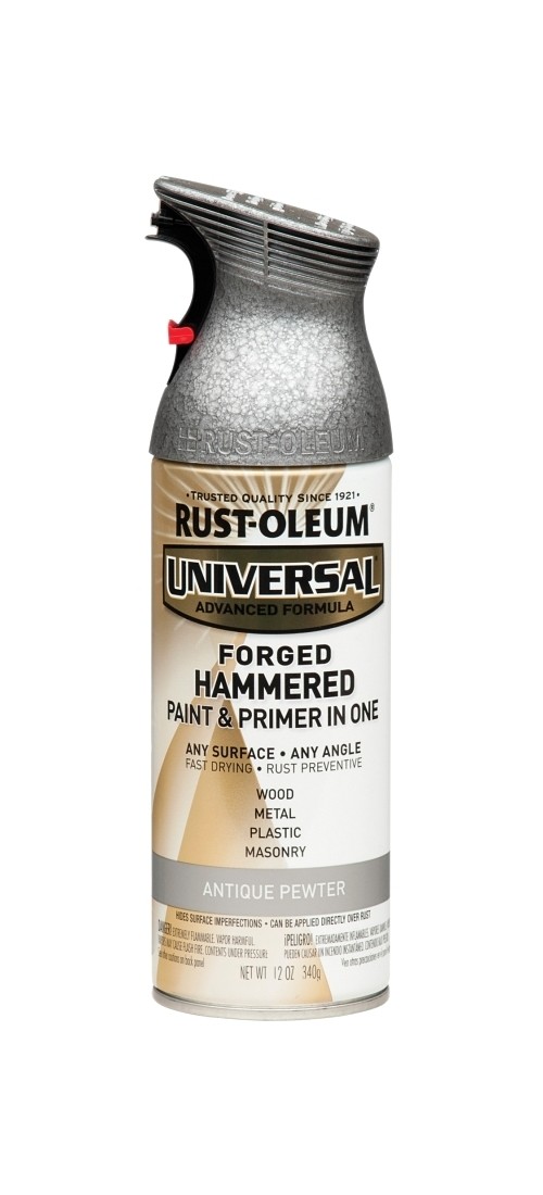 UNIVERSAL Spray Paint, Satin, Antique Pewter, 12 oz, Aerosol Can