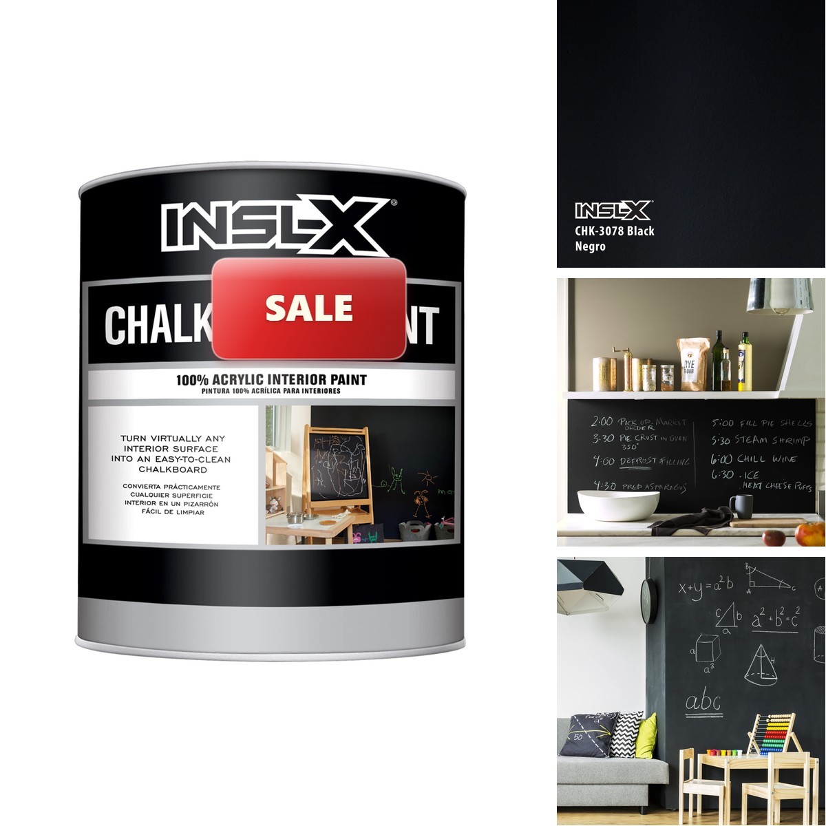 Insl-X Chalkboard Paint Black 1 Finishes For Walls And Diy 100 Acrylic Interior