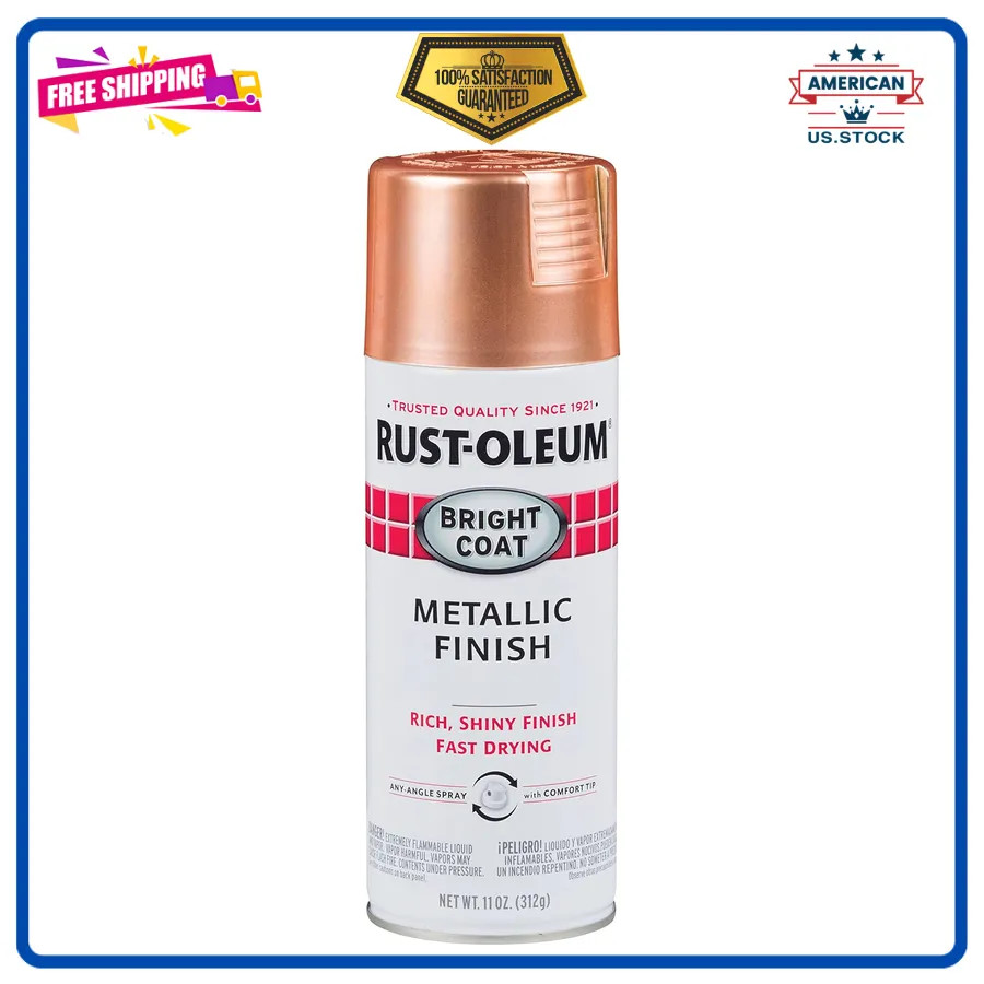 Rust-Oleum Stops Rust Bright Coat Metallic Spray Paint Copper 11 oz Indoor Ou…