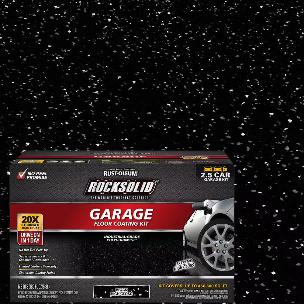 180 Oz. Black Polycuramine 2.5-Car Garage Floor Kit