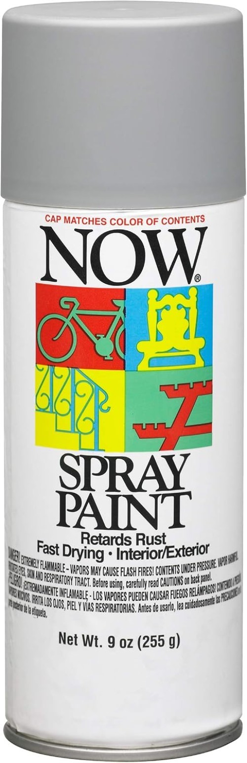 Krylon Now Fast-Drying Gray Primer Spray Paint, 9 oz – Perfect for Wood Surfaces