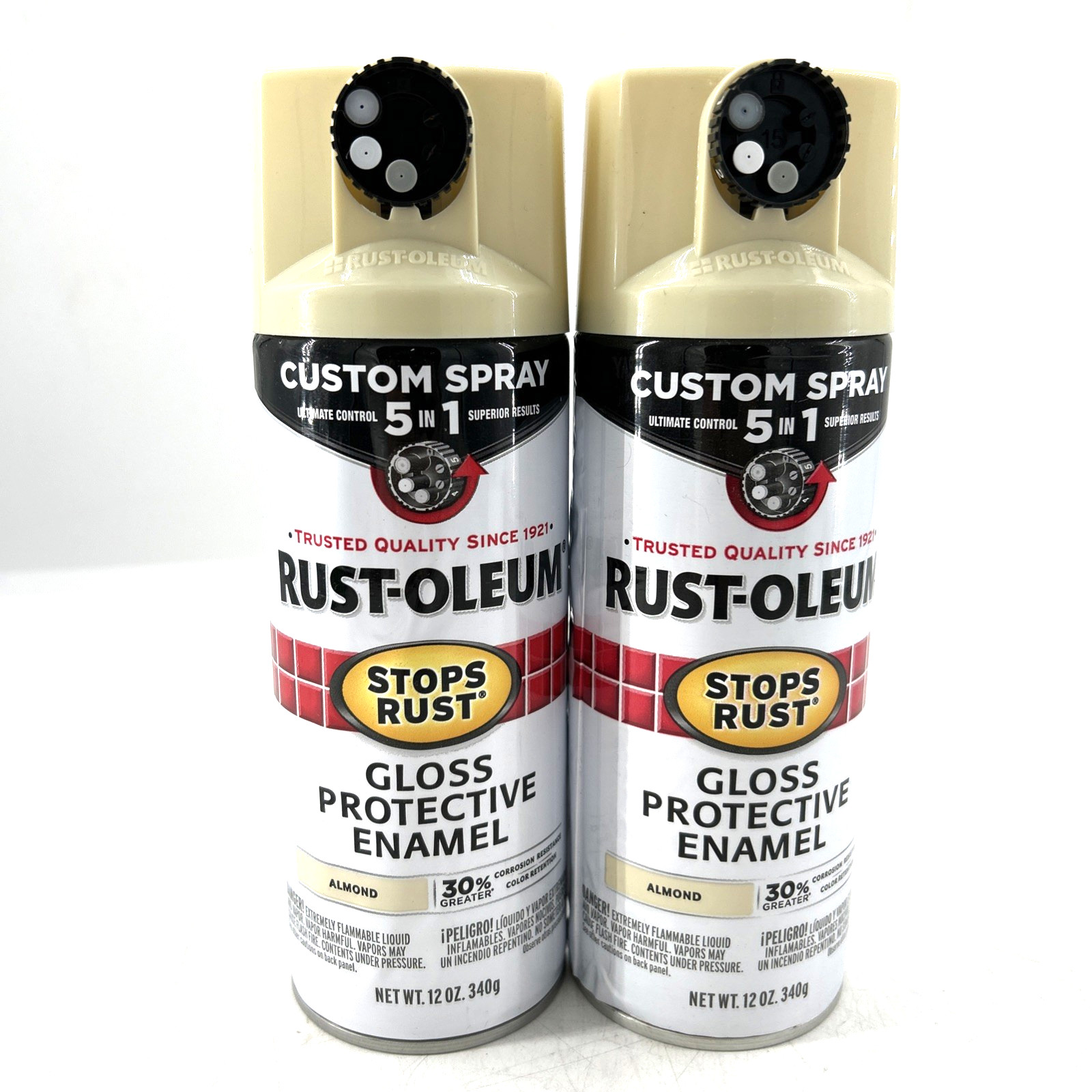 Rust-Oleum Gloss Protective Enamel 12oz Spray Paint Lot Of 2 Almond